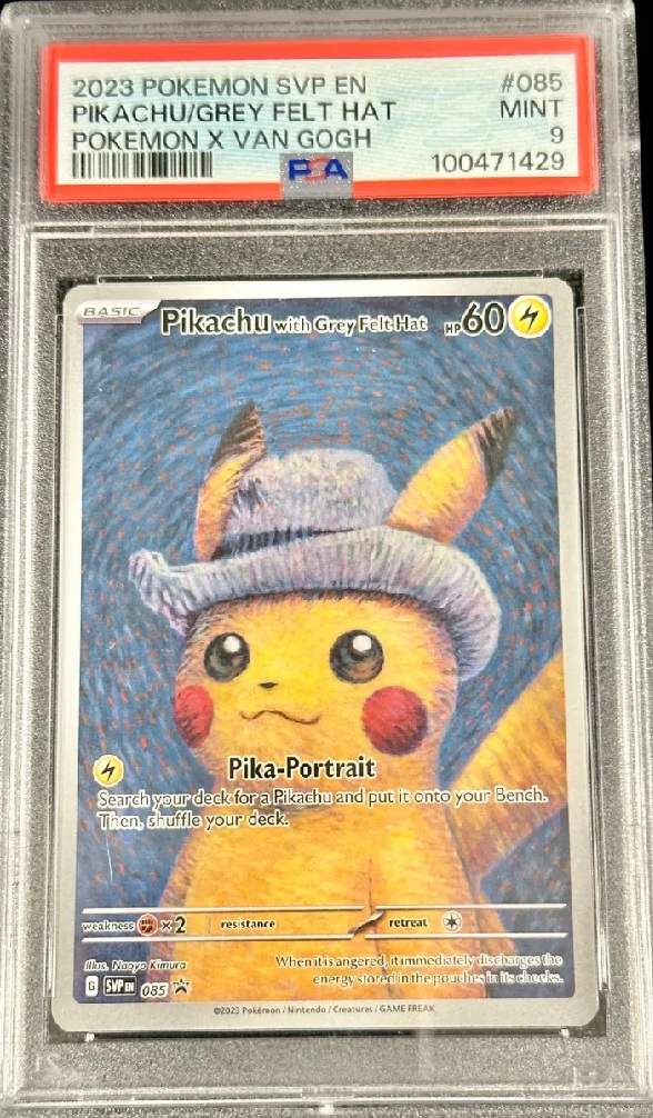 Pikachu Grey Felt Hat PSA 10